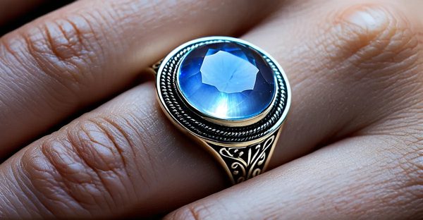 Bague pierre de lune bleue : l'élégance au bout des doigts